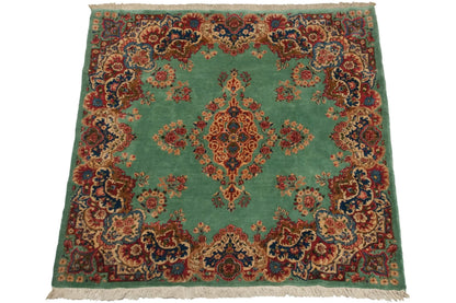 4.5x5 Vintage Kerman Square Rug