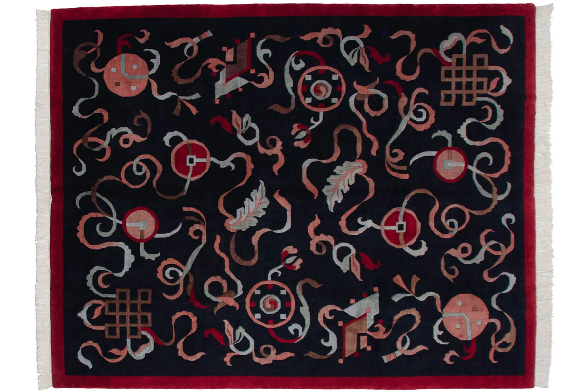 8x10 Vintage Contemporary Indian Peking Design Carpet