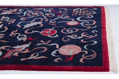 8x10 Vintage Contemporary Indian Peking Design Carpet