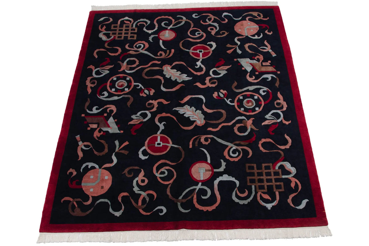 8x10 Vintage Contemporary Indian Peking Design Carpet