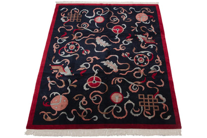 8x10 Vintage Contemporary Indian Peking Design Carpet