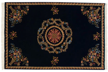 6x9 Vintage Indian Aubusson Design Carpet