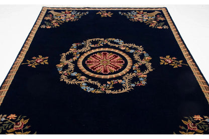 6x9 Vintage Indian Aubusson Design Carpet