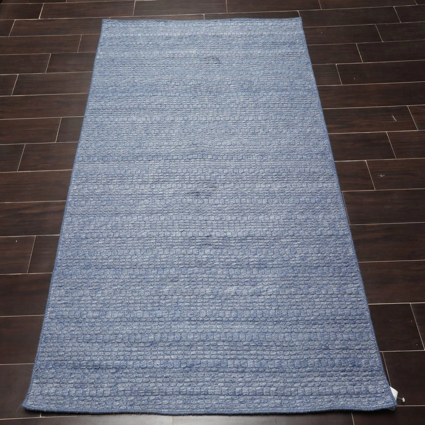Multi Size Blue Hand Woven 100% Wool Flatweave Modern & Contemporary Oriental Area Rug