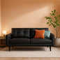 Mid Century Modern Black Loveseat Sofa for Small Spaces