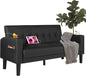 Mid-Century Modern Loveseat with USB Ports and Cup Holders