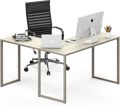 L Shaped Desk 48 X 48 Inches Maple Finish Home Office Desk
