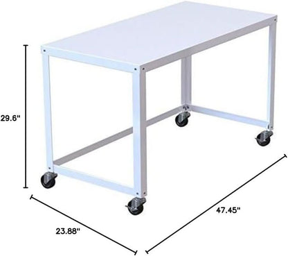 Mobile Metal Desk Workstation with Wheels and Durability