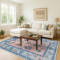 Menna Salmon Orange Blue Modern Oushak Rug