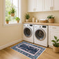 Marceline Navy Blue Floral Turkish Kilim Rug
