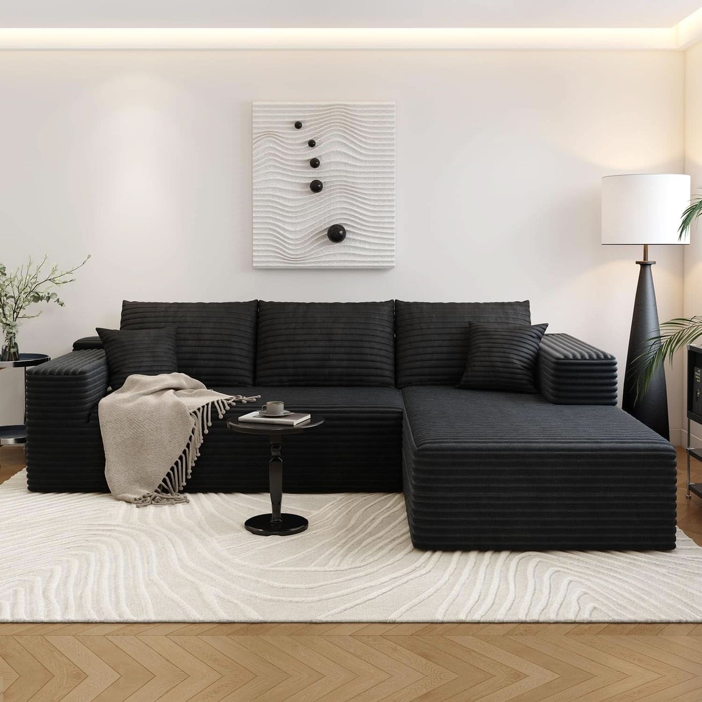 Modern 107.5 Inch Cloud Sectional Sofa With Chaise