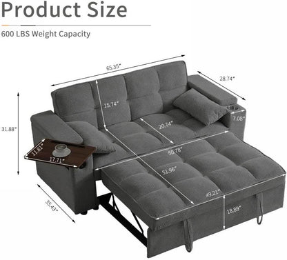 Modern 3 In 1 Folding Sofa Bed With Mattress