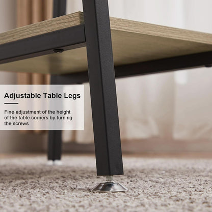 Modern 43 Inch Computer Desk with Adjustable Storage Shelves