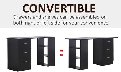 Modern 47 Inch Computer Desk With Storage Shelves