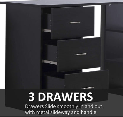 Modern 47 Inch Computer Desk With Storage Shelves