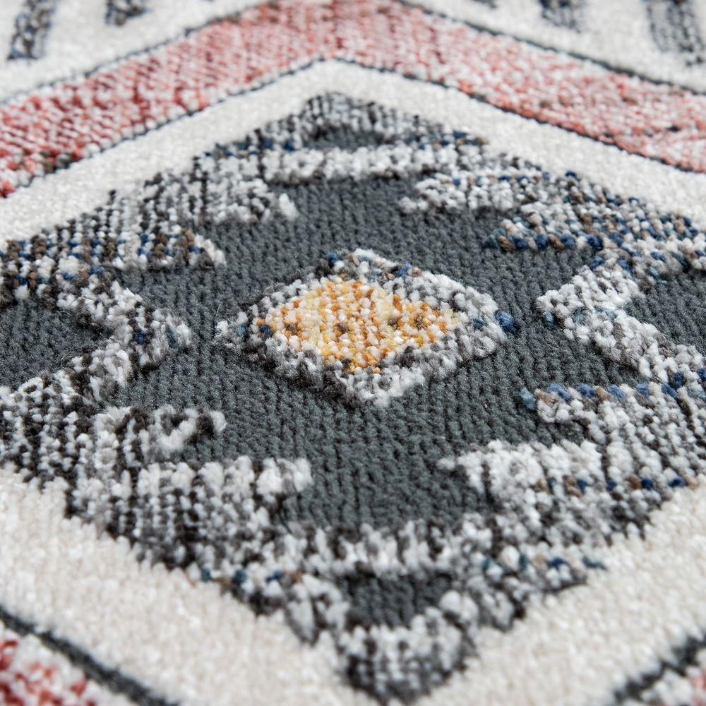 Modern Area Rug Ethnic Design with colorful Pattern in Cream