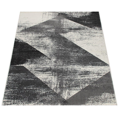 Modern Area Rug Mero Abstract Design - Black and White