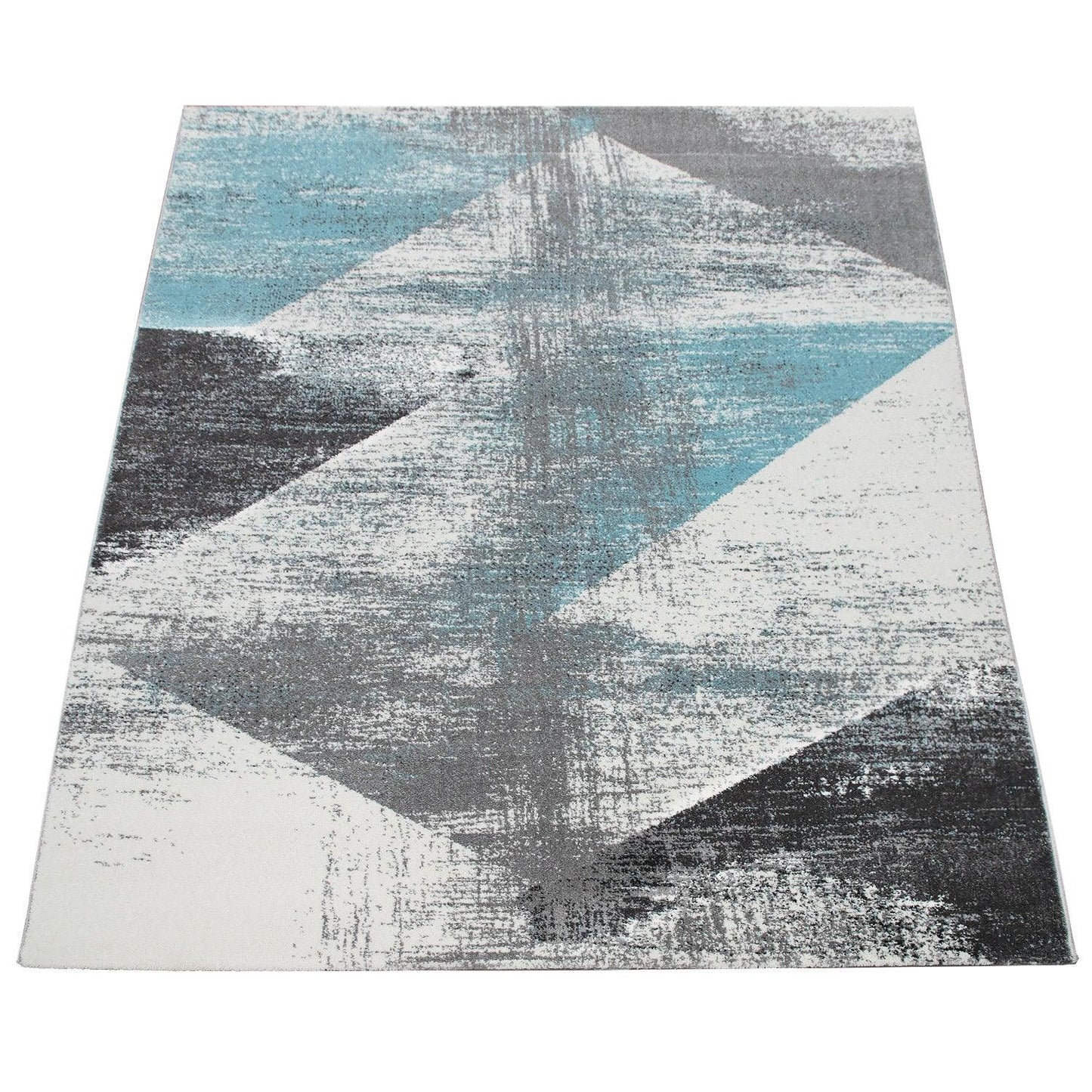 Modern Area Rug Mero Abstract Design - Grey Blue