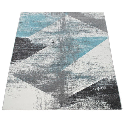 Modern Area Rug Mero Abstract Design - Grey Blue