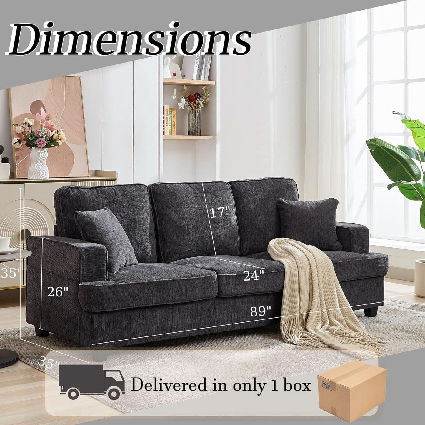 Modern Deep Seat Loveseat Couch for Comfortable Living