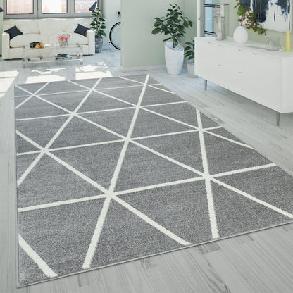 Modern Geometric Rug for Living-Room in Gray