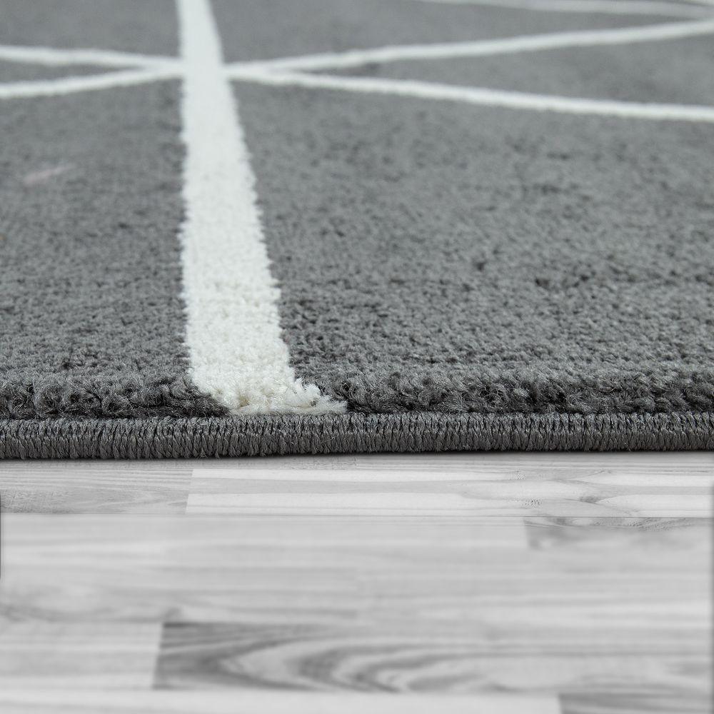 Modern Geometric Rug for Living-Room in Gray