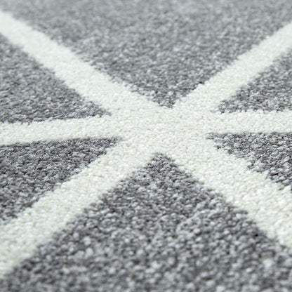 Modern Geometric Rug for Living-Room in Gray