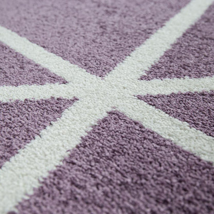 Modern Geometric Rug for Living-Room in Purple White