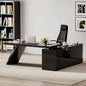 Modern L Shape Executive Desk With Drawers And Cabinet