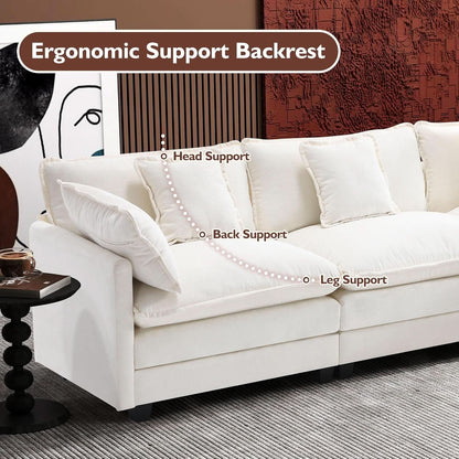 Modern L Shaped Cloud Sofa with Ottoman for Comfort