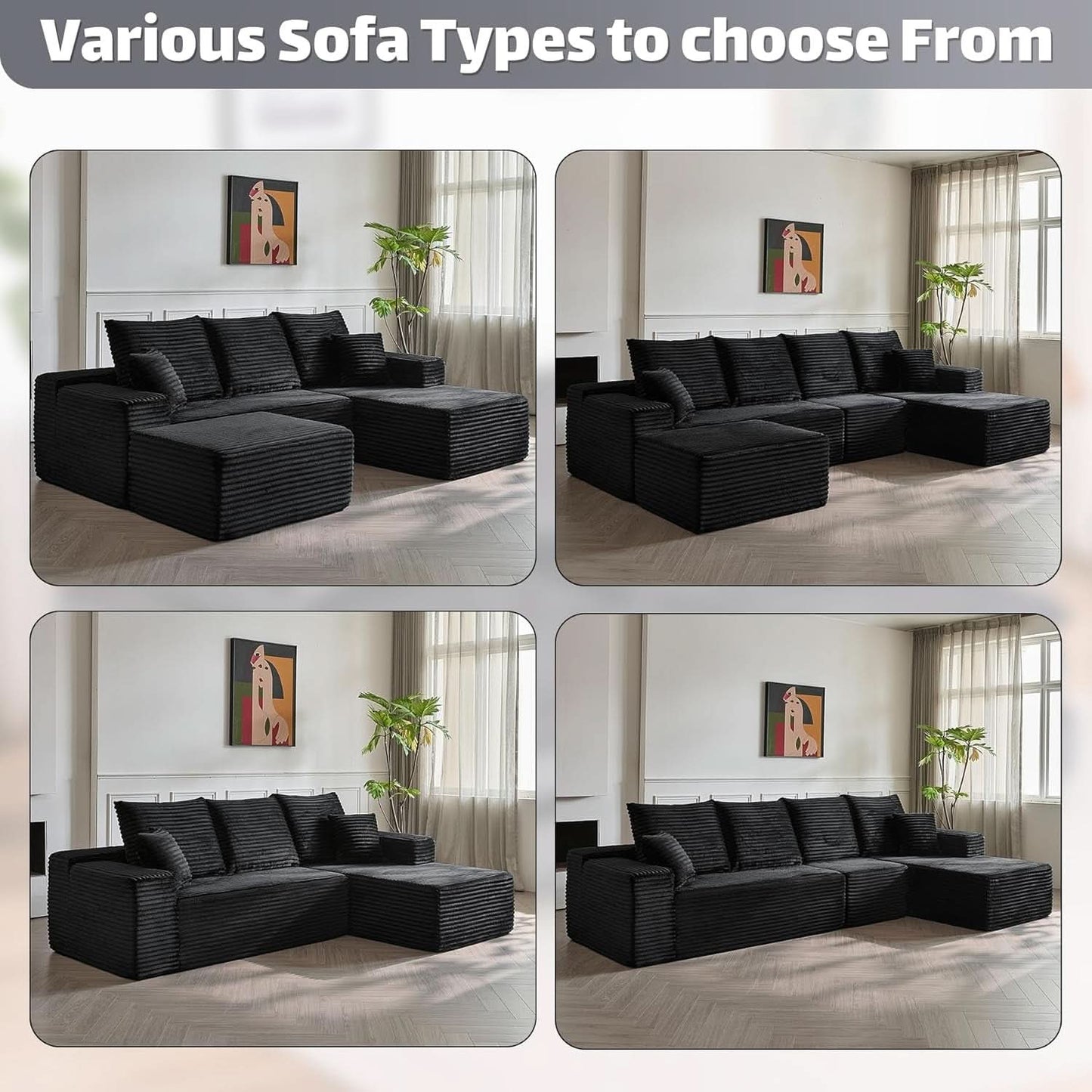 Modern Modular L Shaped Sectional Sofa for Living Room