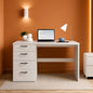 Modern White Computer Desk With Four Spacious Drawers