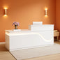Wooden Reception Desk With Lockable Drawer 63 Inch Office Lobby Counter