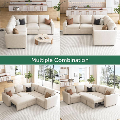 Modular Sectional Sleeper Sofa With Storage For Living Room