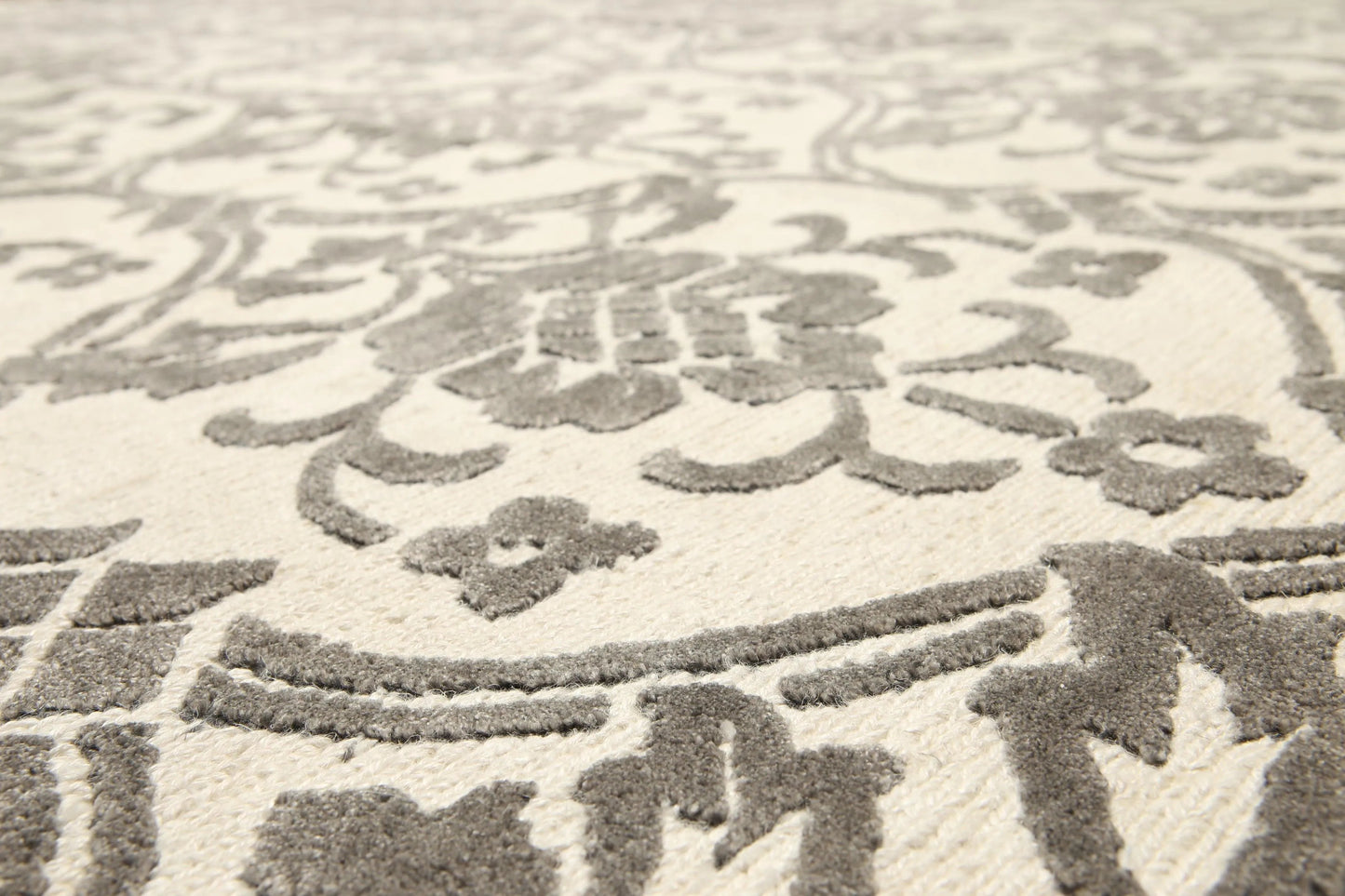 High End wool & silk Tibetan Hand Knotted Designer Area Rug Ivory 8' x 10'