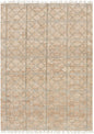 Rice Dusty Sage Fringed Jute Carpet