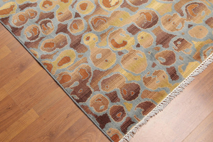 6' x 9' Designer Hand Knotted Modern 100% Wool Area rug Aqua