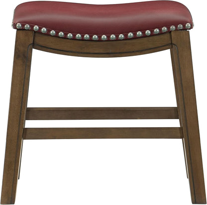 Ordway Saddle Seat Bar Stool Dining Height 19 Inch Red