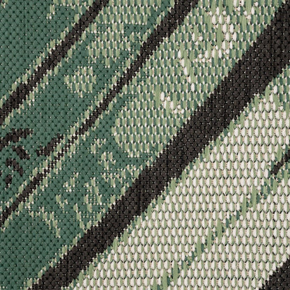 Outdoor Rug Ostende Palm Leaf Design Waterproof - Black Green