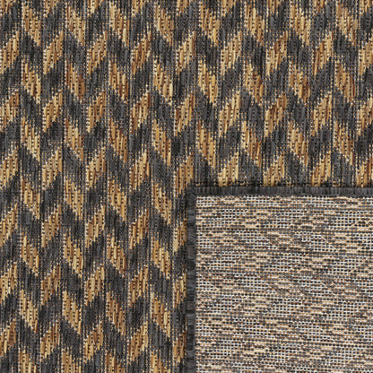 Indoor & Outdoor Rug Captera Herringbone Design in Brown