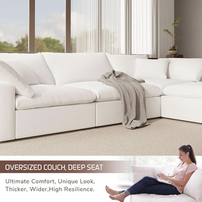 Oversize Modular Sectional Sofa with Chaise and Cushions