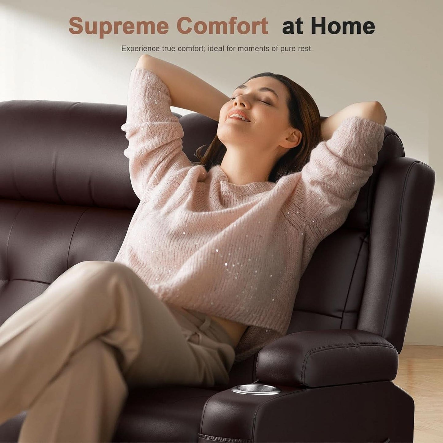 Oversized Recliner Loveseat with Cup Holders and Storage