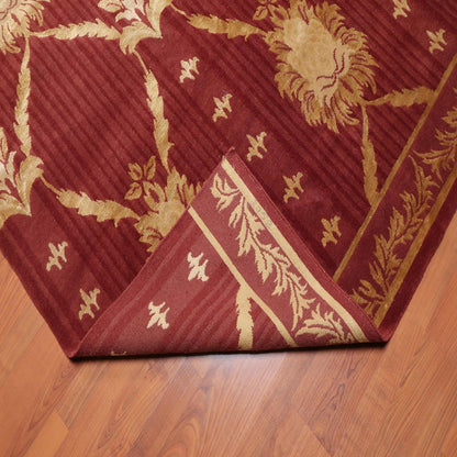 6' x 9' Couristan Hand Knotted Wool & Silk S.fine Damask Tibetan Area Rug Rust
