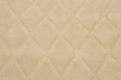 5' x 8' Designer Embossed Diamond Pattern 100% Wool Area Rug Beige