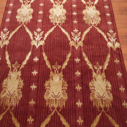 6' x 9' Couristan Hand Knotted Wool & Silk S.fine Damask Tibetan Area Rug Rust