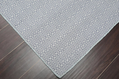 Multi Size Tone on Tone Blue Hand Tufted Wool Modern & Contemporary Oriental Area Rug
