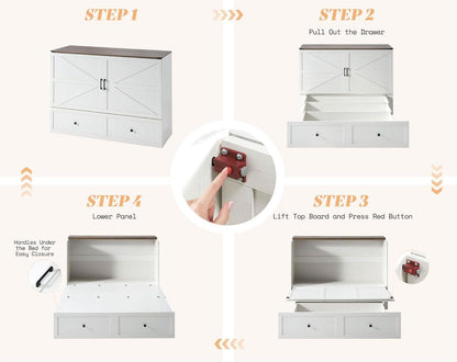 Queen Murphy Bed With Storage And Charging Station