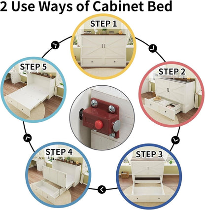 Murphy Bed Cabinet With Charging Station Queen Size