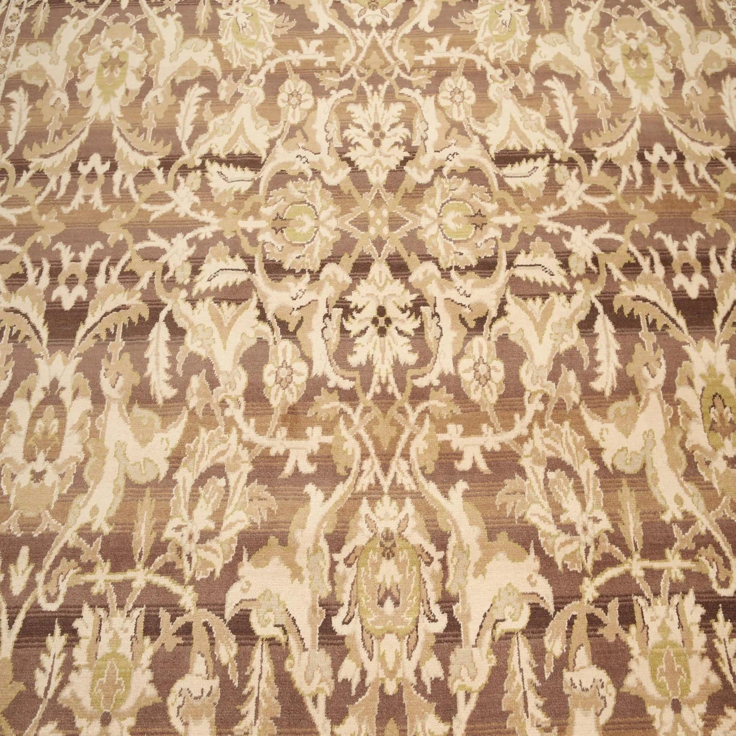 Hand Knotted Wool Traditional Oriental Area Rug Full Pile Beige 9' x 12'