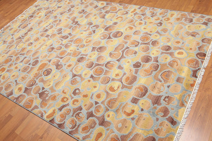 6' x 9' Designer Hand Knotted Modern 100% Wool Area rug Aqua